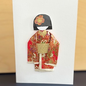 Handmade Origami Doll Card