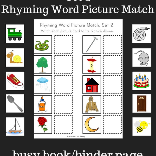 Rhyming Word Picture Match, Set 2