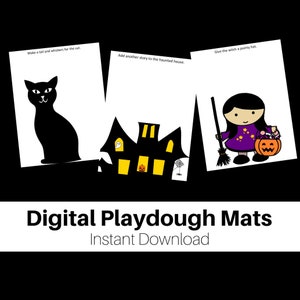 Digital Halloween Playdough Mats