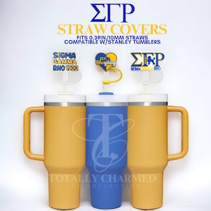 SGRHO Straw Cover, Straw Topper, Stanley Topper , Stanley Straw Cover, Sigma Gamma Rho , Stanley Accessories, Stanley Cup, Sorority Gifts