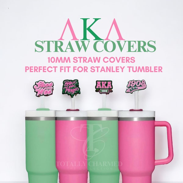 AKA Straw Cover, Straw Topper, Stanley Topper , Stanley Straw Cover, Alpha Kappa Alpha , Stanley Accessories, Stanley Cup, Sorority Gifts