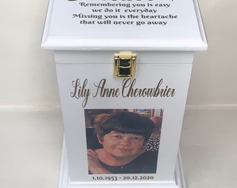 Tall Ashes Casket/Urn/Box with catch - Cremation Memorial Urn Casket Box - Personalised & Handmade