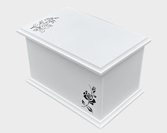 Ashes Casket/Urn/Box - Cremation Memorial Urn Casket Box Keepsake Customised Unique - Personalised & Handmade (Rose)
