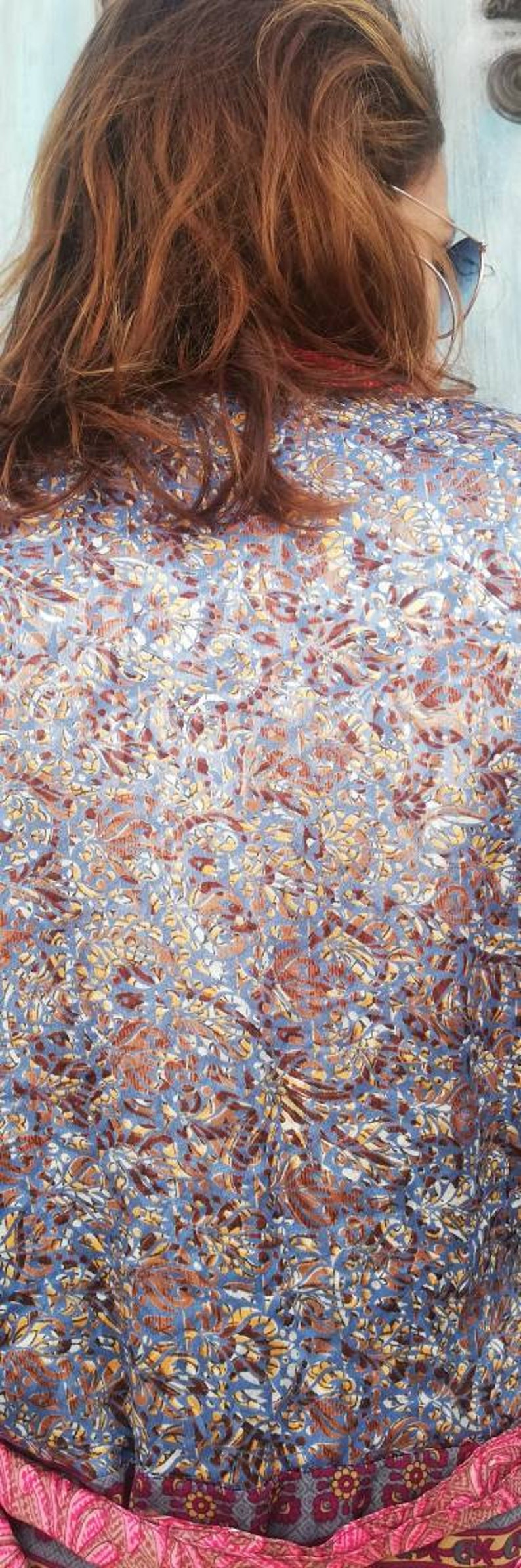 Silk kimono cardigan Kimono Robe Kimono jacket Kimono dress. Boho silk dress Silk Kimono