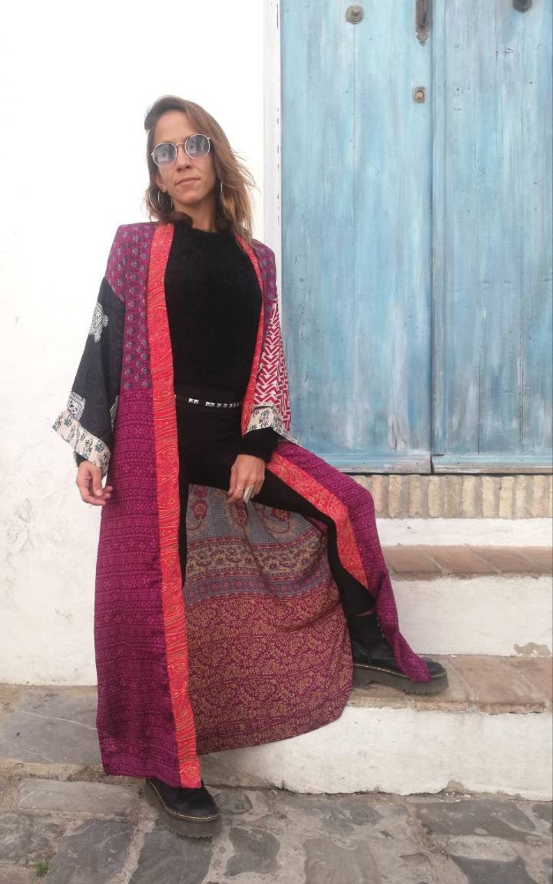 Silk kimono cardigan Kimono Robe Kimono jacket Kimono dress. Boho silk dress Silk Kimono