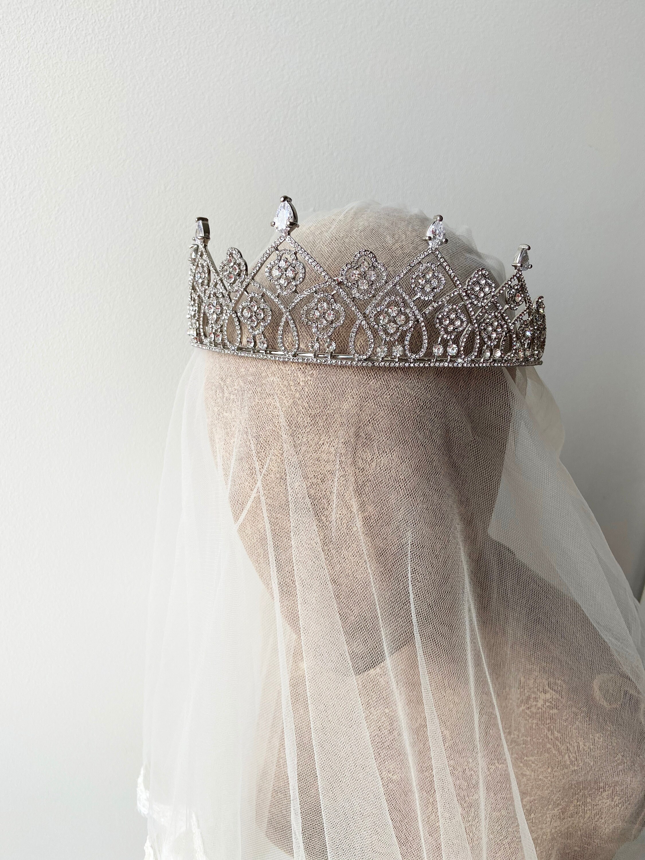 Bridal Tiara Flower Bridal Tiara Wedding Diadem Silver Wedding Etsy