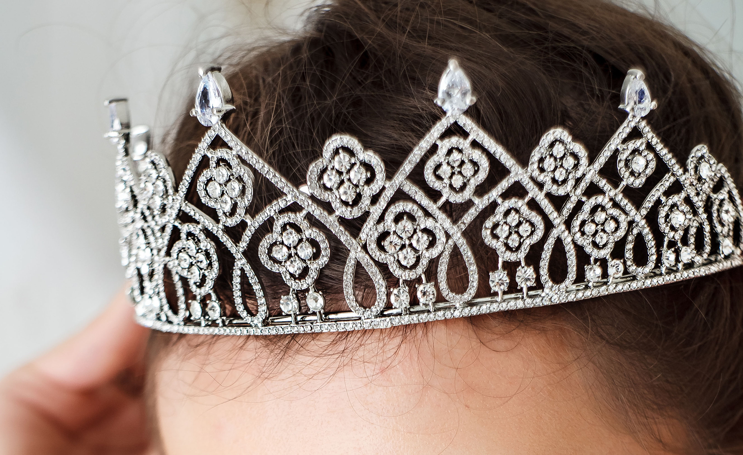 Bridal Tiara Flower Bridal Tiara Wedding Diadem Silver Wedding Etsy