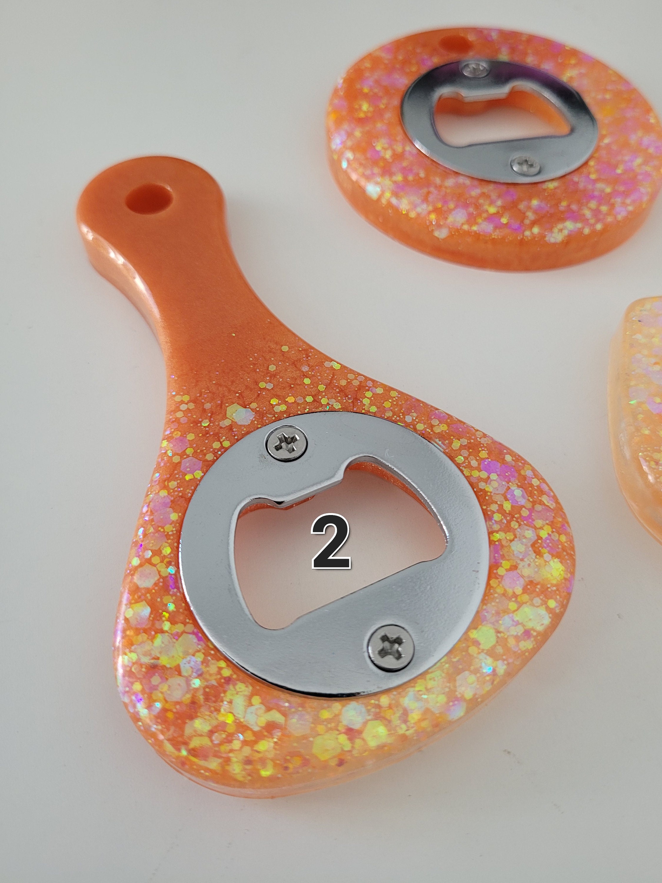 Handmade Resin Bottle Openers, Papaya Glitter, Fun Gift Ideas Etsy
