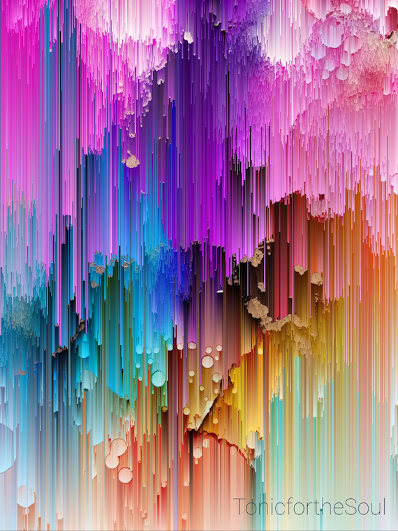 Rainbow Pixel Art Abstract Art Digital Artwork Vibrant Home