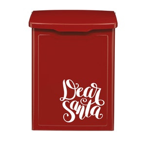 Red &#39;Dear Santa&#39; Mailbox: Steel Metal Christmas Letter Box