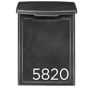 Modern Wall Mount Mailbox: Personalized Pewter Metal Letterbox