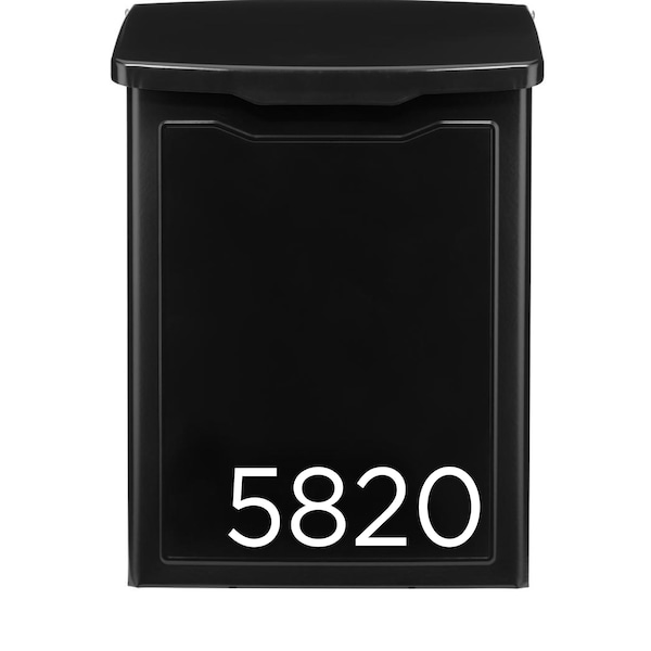 Custom Mailbox Black Metal: Wall-Mounted Address Letterbox Personalized