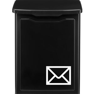 May include: Black mailbox with a white envelope icon on the front.