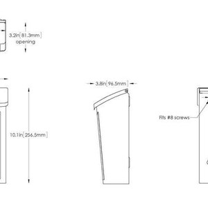 Puede incluir: Un buz&oacute;n de metal blanco con una abertura de 16,8 cm por 8,1 cm. El buz&oacute;n tiene 18 cm de ancho, 25,7 cm de alto y 9,7 cm de profundidad. Se adapta a tornillos #8 y tiene dos orificios de montaje en la parte posterior.