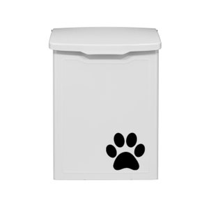 White Modern Contemporary Mailbox, Wall Mounted Letterbox, Wall Mount Mailbox with Cute Paw Print, Hanging Postbox, Metal Letter Box