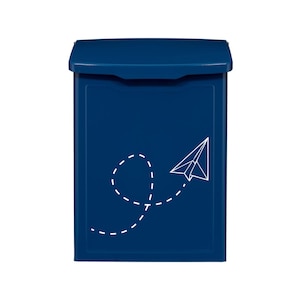 Blue Wall Mount Mailbox: Modern Paper Airplane Design