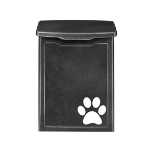 Pewter Wall Mount Mailbox: Modern Paw Print Letterbox