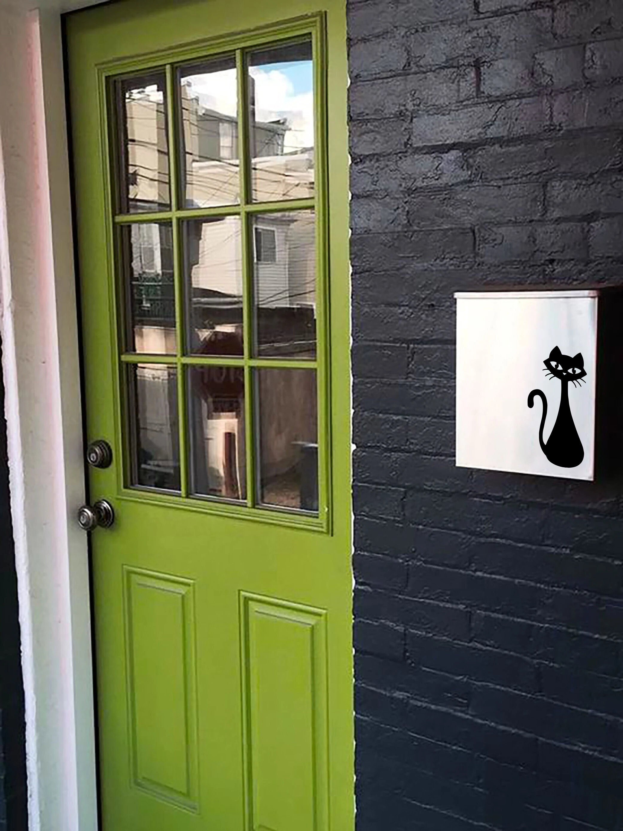 Atomic Cat MCM Mailbox Wall Mount Mailbox, Metal Letterbox, Wall Mounted Modern Outdoor Postbox, Funky Home Decor