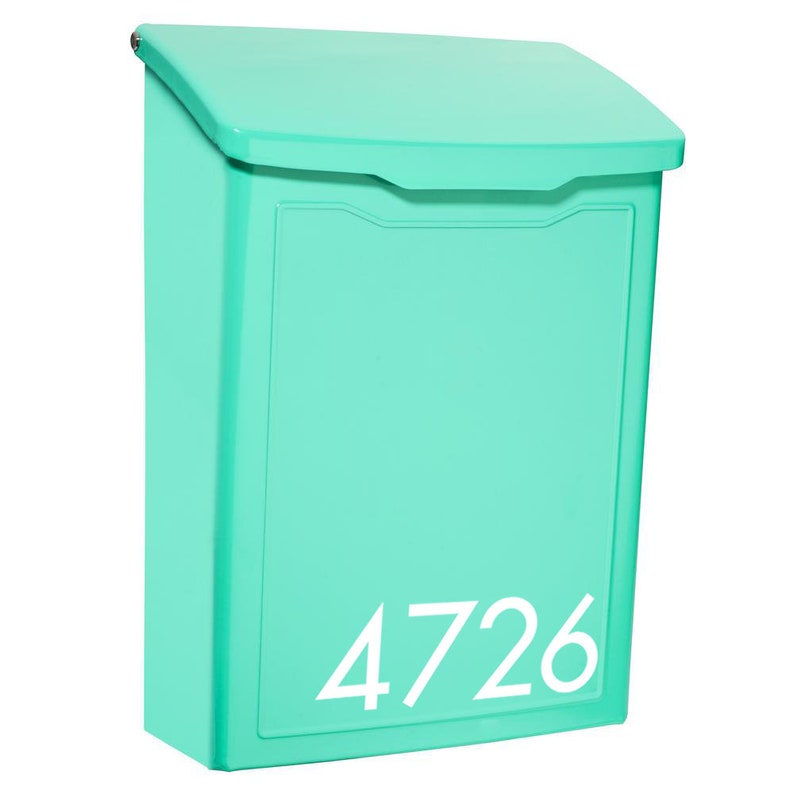 Aqua Mailbox Customized Wall Mount Mailbox Modern Mailbox Etsy