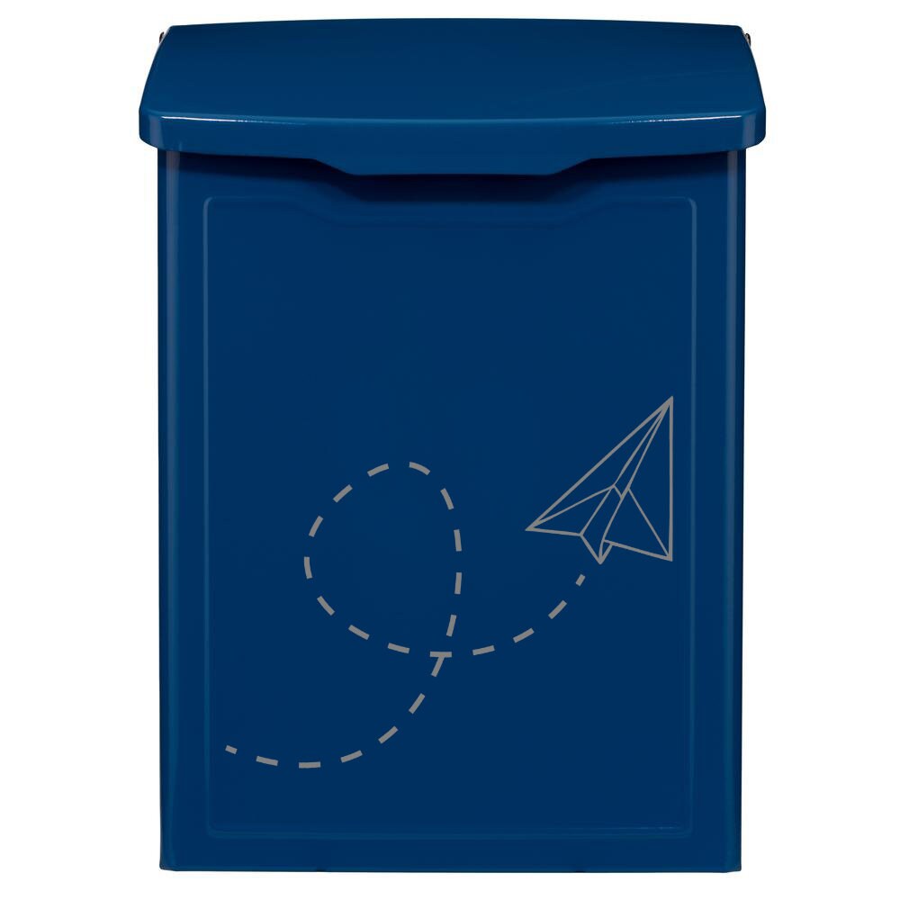 Blue Mailbox with Paper Airplane Wall Mount Mailbox Modern Etsy