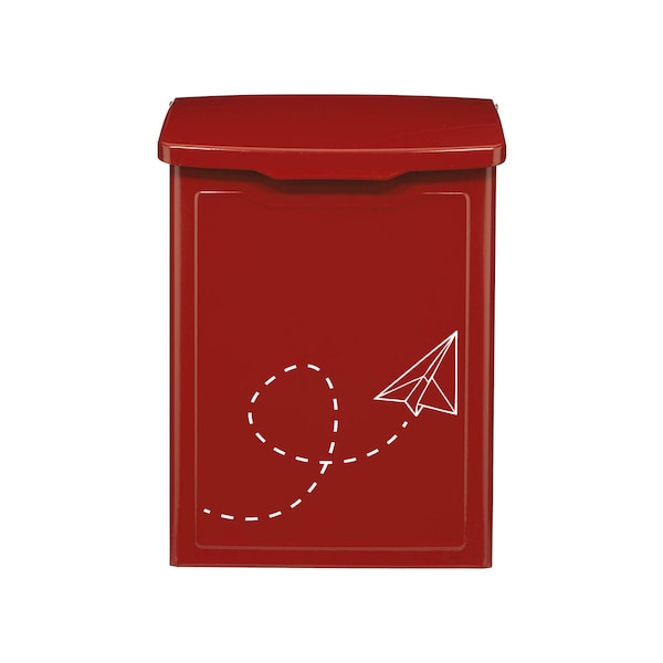 Red Modern Contemporary Mailbox , Paper Airplane Wall Mount Letterbox , Wall Mount Mailbox , Red Metal Letter Box , Cute Briefkasten