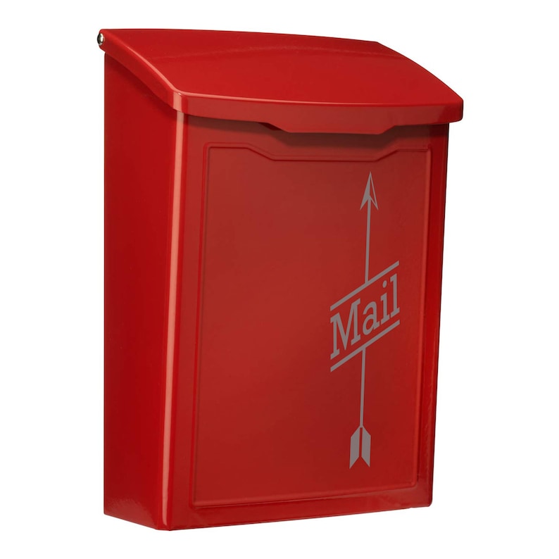 Red Mailbox Wall Mount Mailbox Modern Wall Mounted Letterbox Etsy