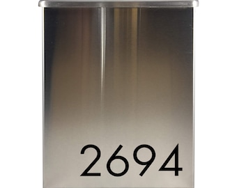 Set of 2: Custom Mailbox Stainless Steel Wall Mount with Personalized Numbers