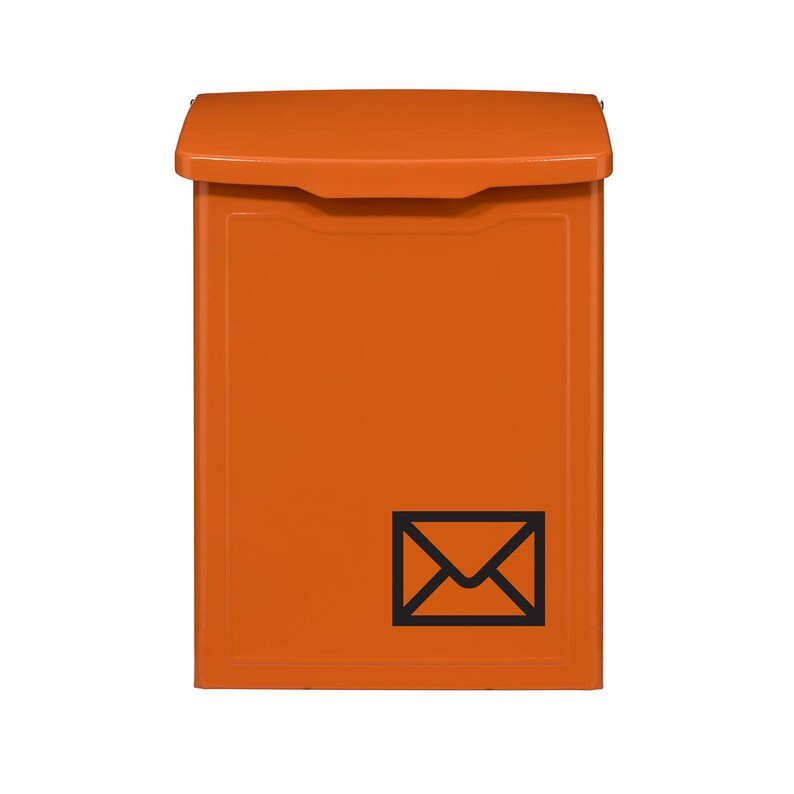 Wall Mount Mailbox Orange Mailbox Modern Mailbox Cute Etsy