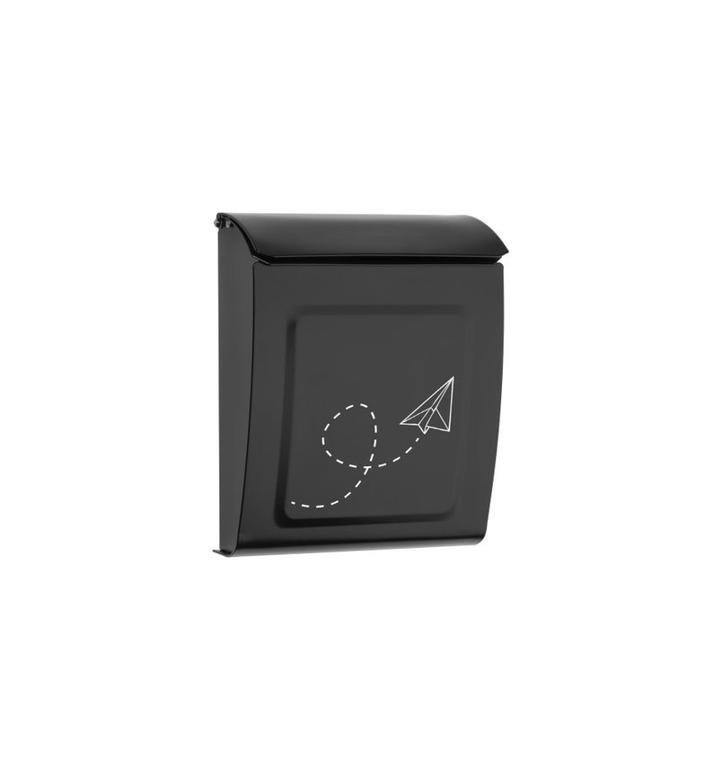 Black Mailbox Wall Mount Mailbox Wall Mount Modern Letterbox Etsy