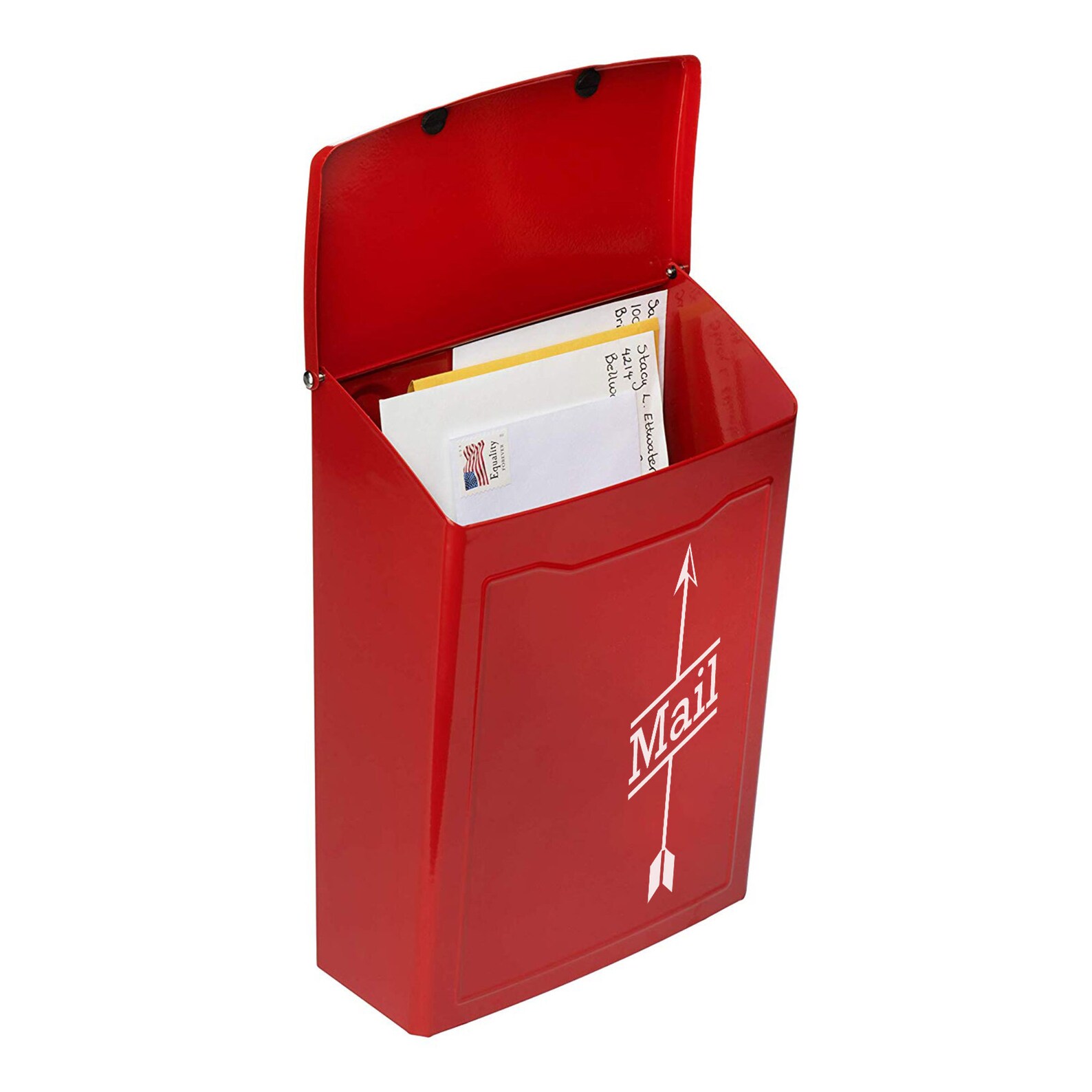 Red Mailbox Wall Mount Mailbox Modern Wall Mounted Letterbox Etsy