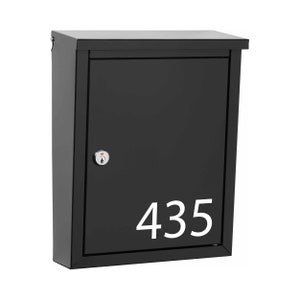 Modern Contemporary Locking Mailbox, Personalized Wall Mount Letterbox, Customized Mailbox, Black Metal Letter Box - Free Shipping!