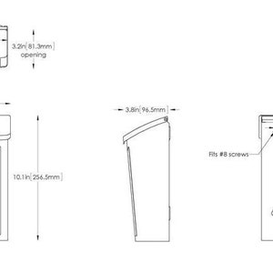 Puede incluir: Un buz&oacute;n de metal blanco con una abertura de 16,8 cm por 8,1 cm. El buz&oacute;n tiene 18 cm de ancho, 25,7 cm de alto y 9,7 cm de profundidad. Se adapta a tornillos #8 y tiene dos orificios de montaje en la parte posterior.