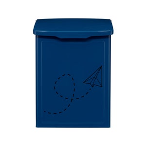 Blue Wall Mount Mailbox: Modern Paper Airplane Design
