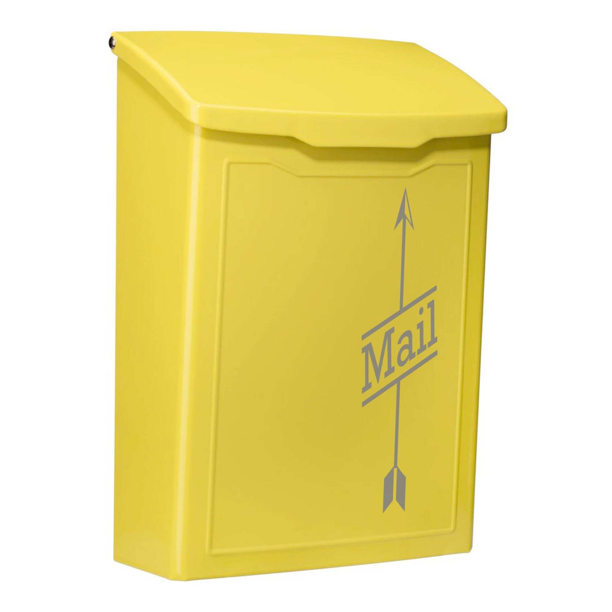 Wall Mount Mailbox Yellow Mailbox Modern Mailbox Cute Etsy