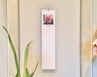 Calendrier d'anniversaire · Calendrier perpétuel · Photos florales · 12 mois · 4,25" x 19"