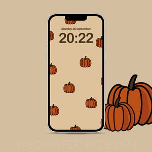 Halloween Pumpkins October Phone Wallpaper | Digital Download | Autumn Aesthetic Wallpaper | Spooky iPhone Wallpaper | Cute Fall Wallpaper |