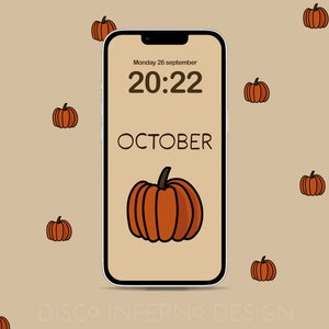 Halloween Pumpkin October Phone Wallpaper | Digital Download | Autumn Aesthetic Wallpaper | Spooky iPhone Wallpaper | Cute Fall Wallpaper |