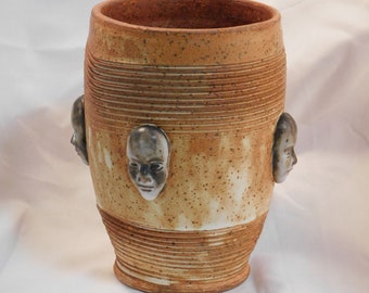 Small Utensil Holder with Trexture and Faces