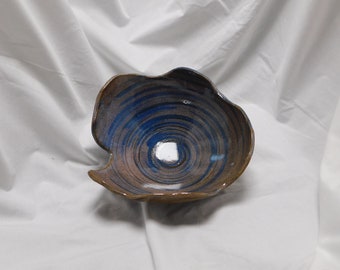 Organic Bowl with Blue Marbleization
