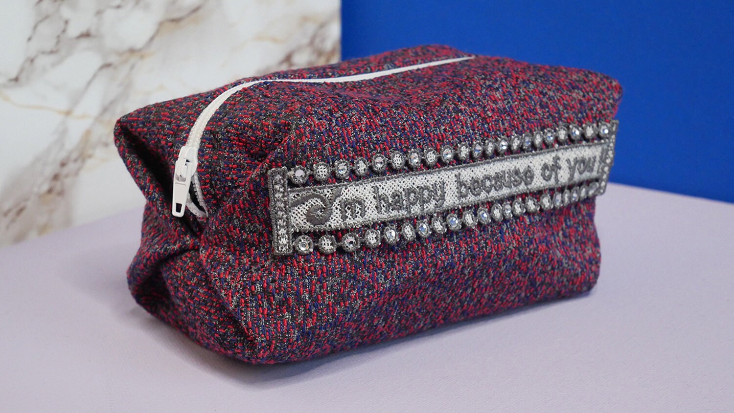 Trousse Texturée Style Origami Éco Responsable