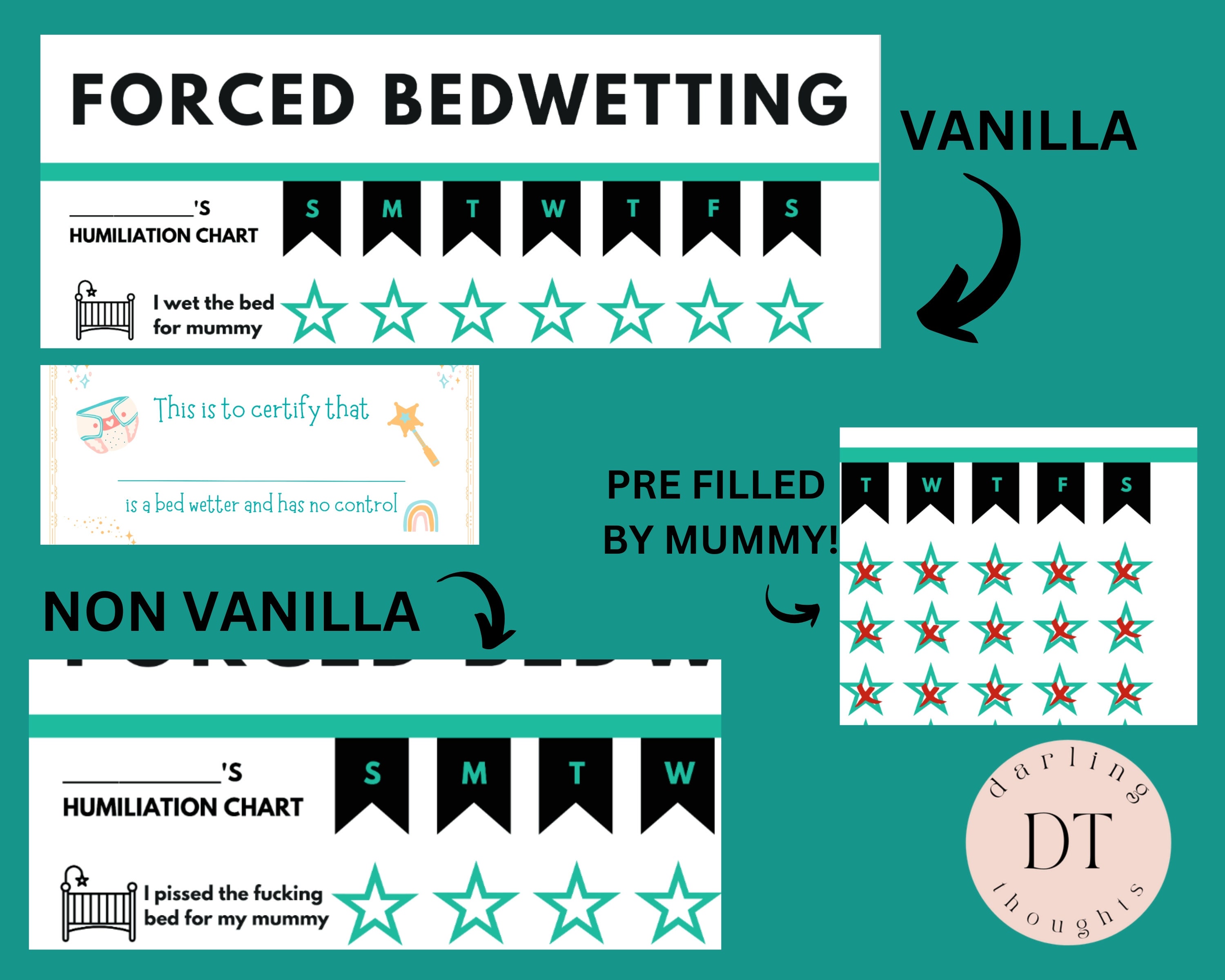 ABDL Forced Bedwetting Anti Potty Training Humiliation Chart and