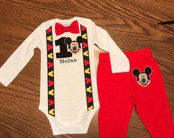 Mickey Mouse 1st Birthday Outfit Etsy