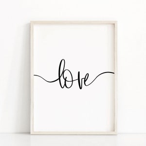Love home printable poster, Friend quote print, Love wall art, Typography bedroom, Romantic black and white poster, Modern scandinavian