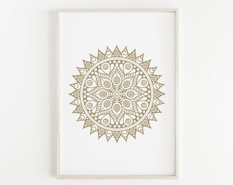 Mandala print wall art, Yoga digital art, Meditation Decor poster, Sacred geometry art, Meditation, Printable art, Modern print