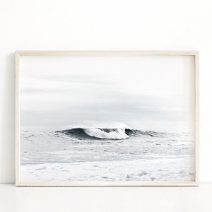 Ocean wave printable poster, Wave photography wall art, Large blue water art, Ocean wave digital print, Ocean wave decor, Ocean photography
