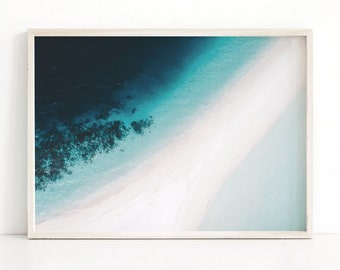 Ocean Print, Blue Water decor, Beach poster, Coastal art, Tropical photography, Printable Seascape, Serene wall art, Ocean Waves Print