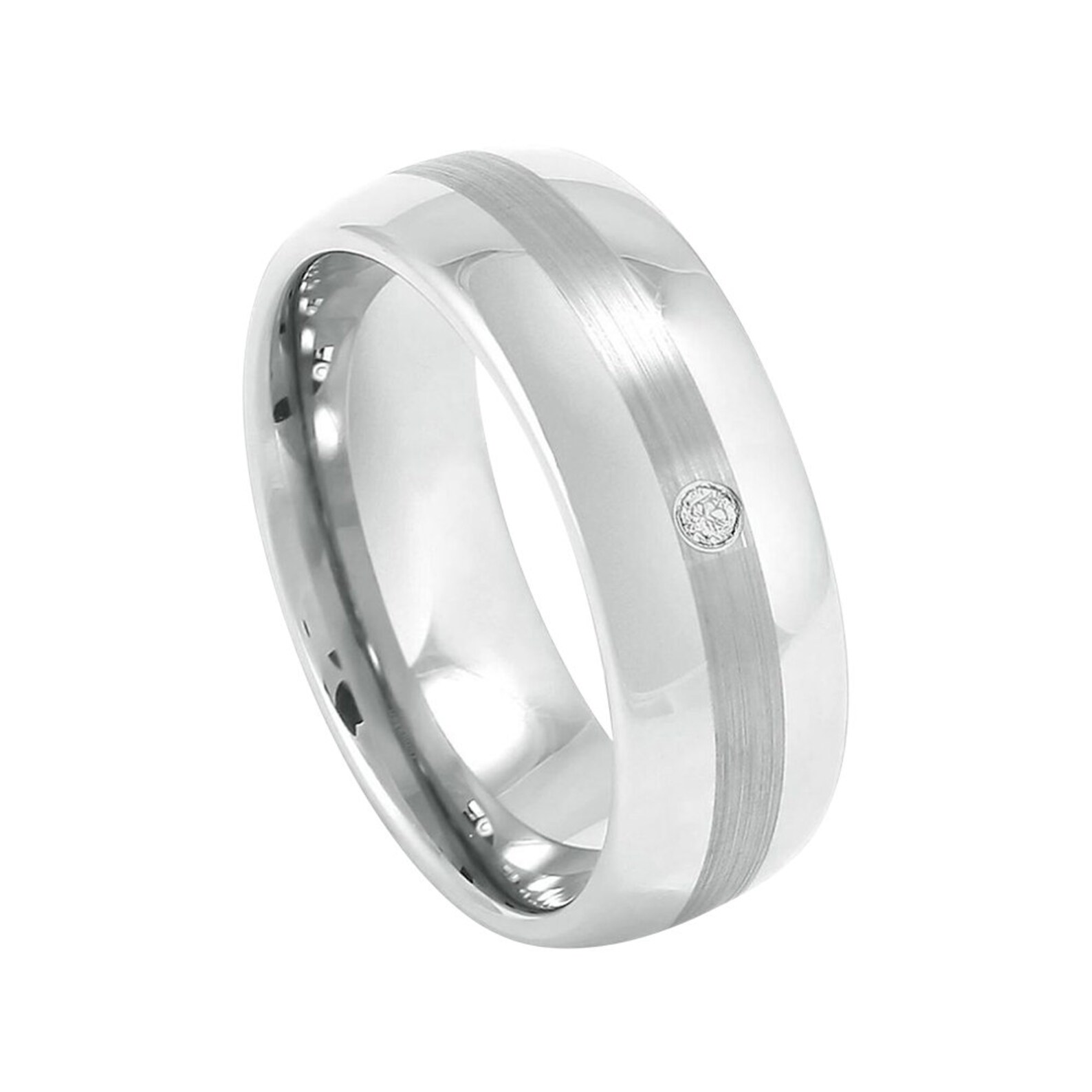 Mens Diamond Wedding Band Cobalt Ring Man Diamond Ring 8mm Brushed Mens Diamond Wedding Band Cobalt Ring Man Diamond Ring 8mm Brushed
