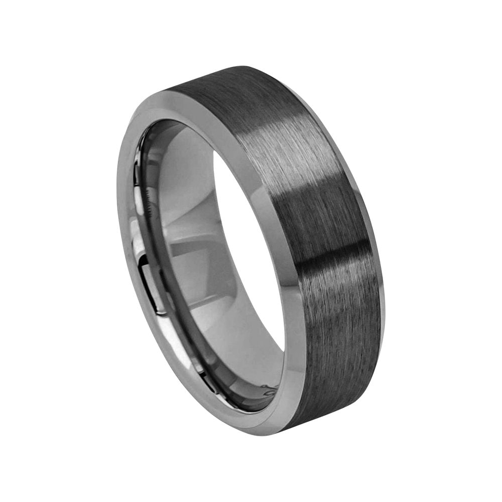 Grey Wedding Band Gunmetal Ring Mens Wedding Band 8mm - Etsy