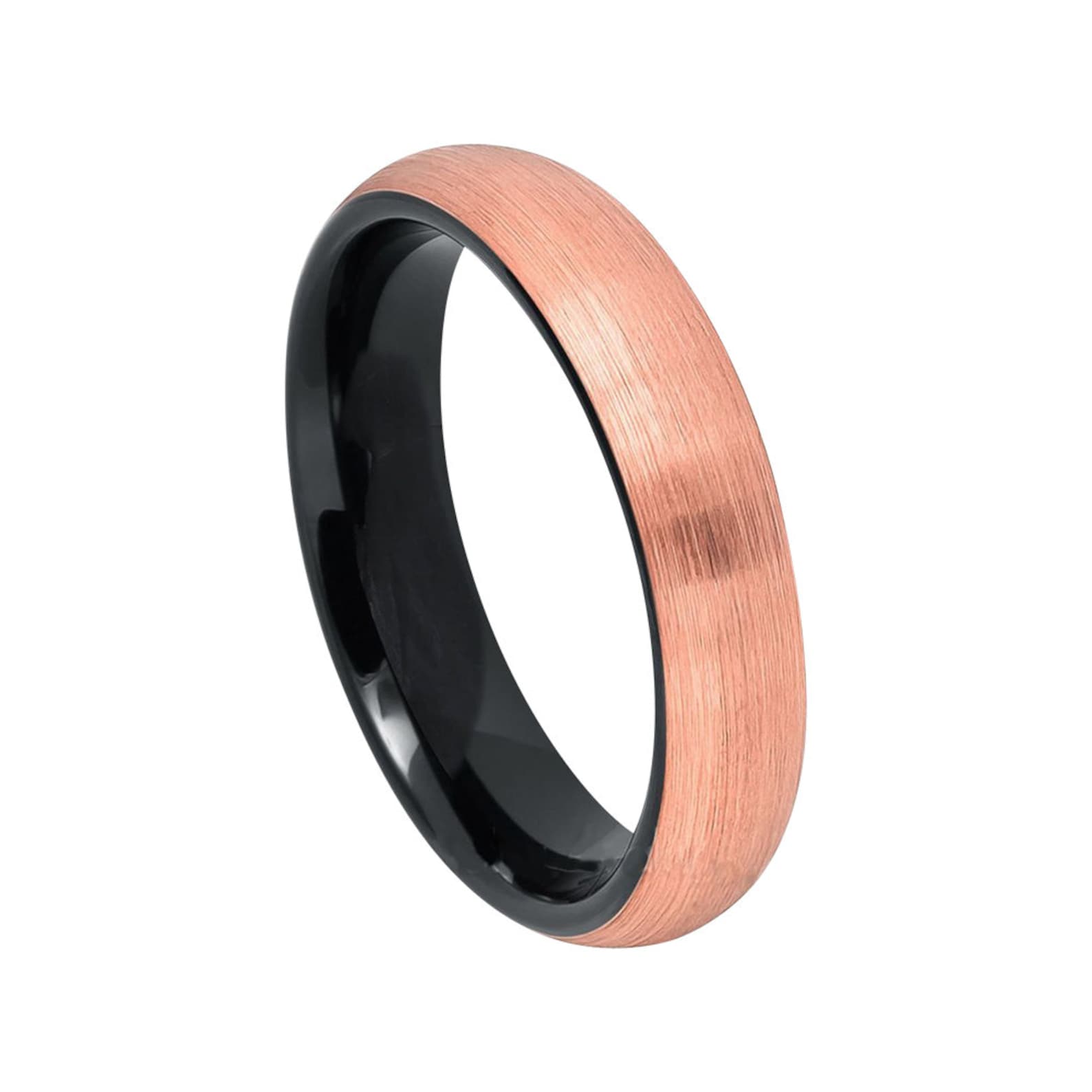 Rose Gold Tungsten Ring Mens Wedding Band 4mm Engagement