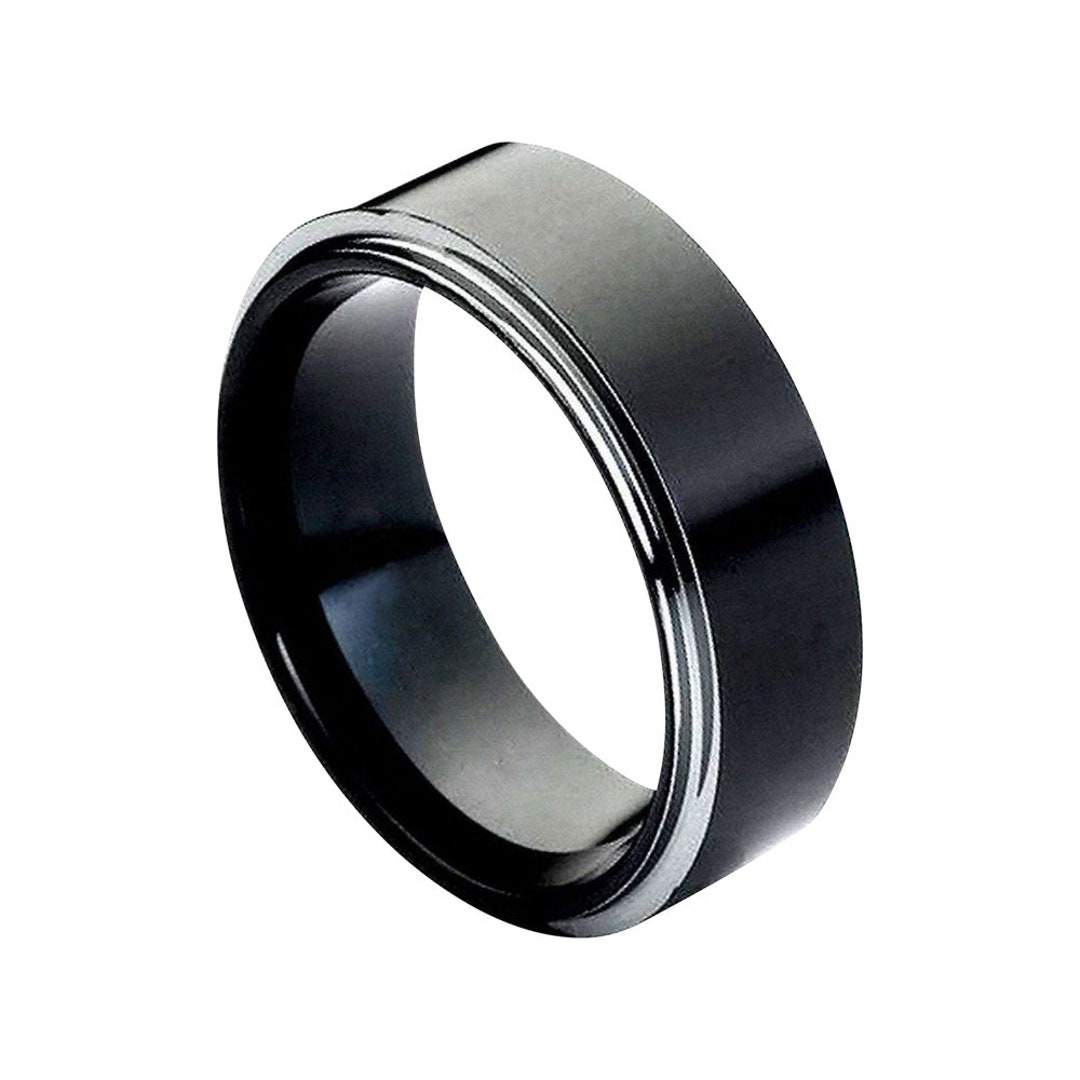 Tungsten Wedding Band Black Ring Mens Wedding Band 8mm - Etsy